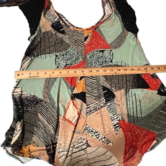 Anthropologie Weston Shirt with Black Lace Cap Sleeves. Sz Small Great Condition - Picture 11 of 12